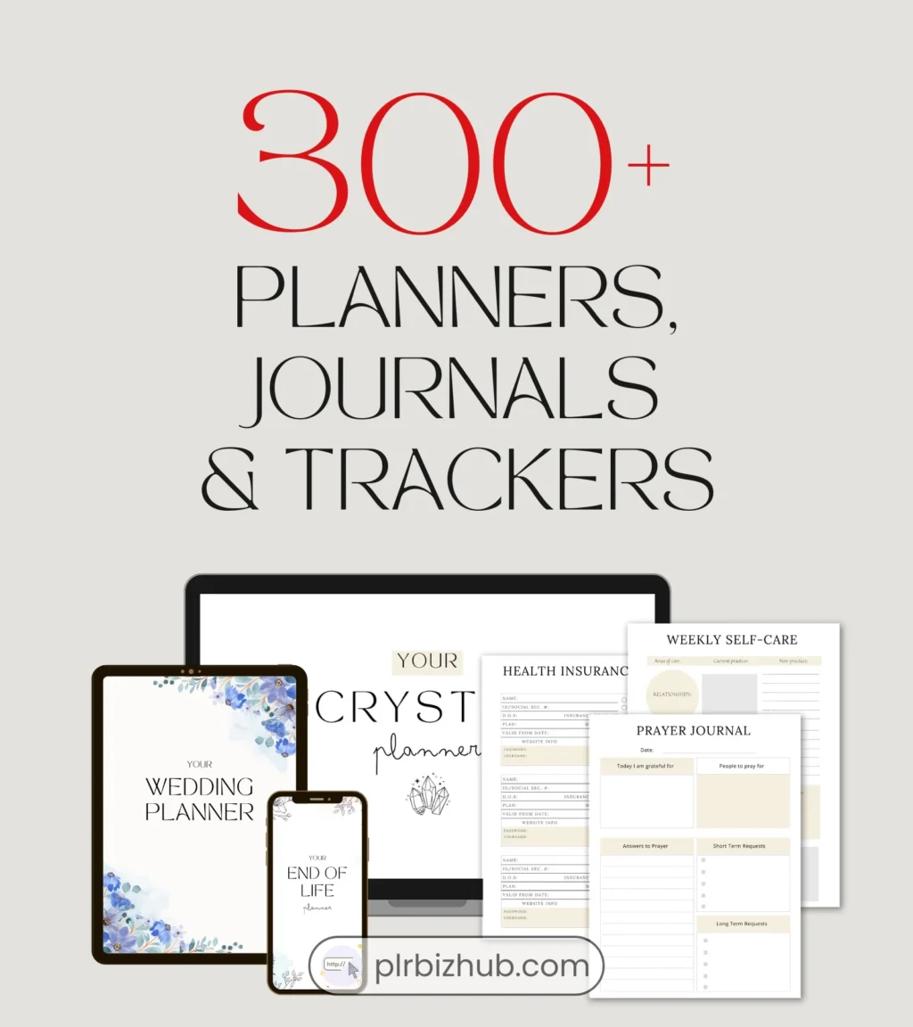 300+ PLR Digital Planners, Journals & Trackers - Canva Templates