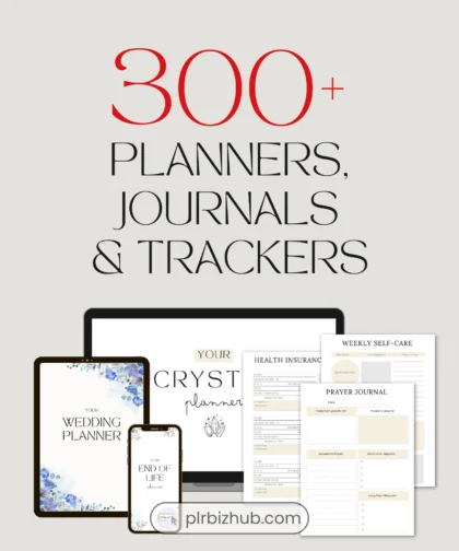 300+ PLR Digital Planners, Journals & Trackers - Canva Templates