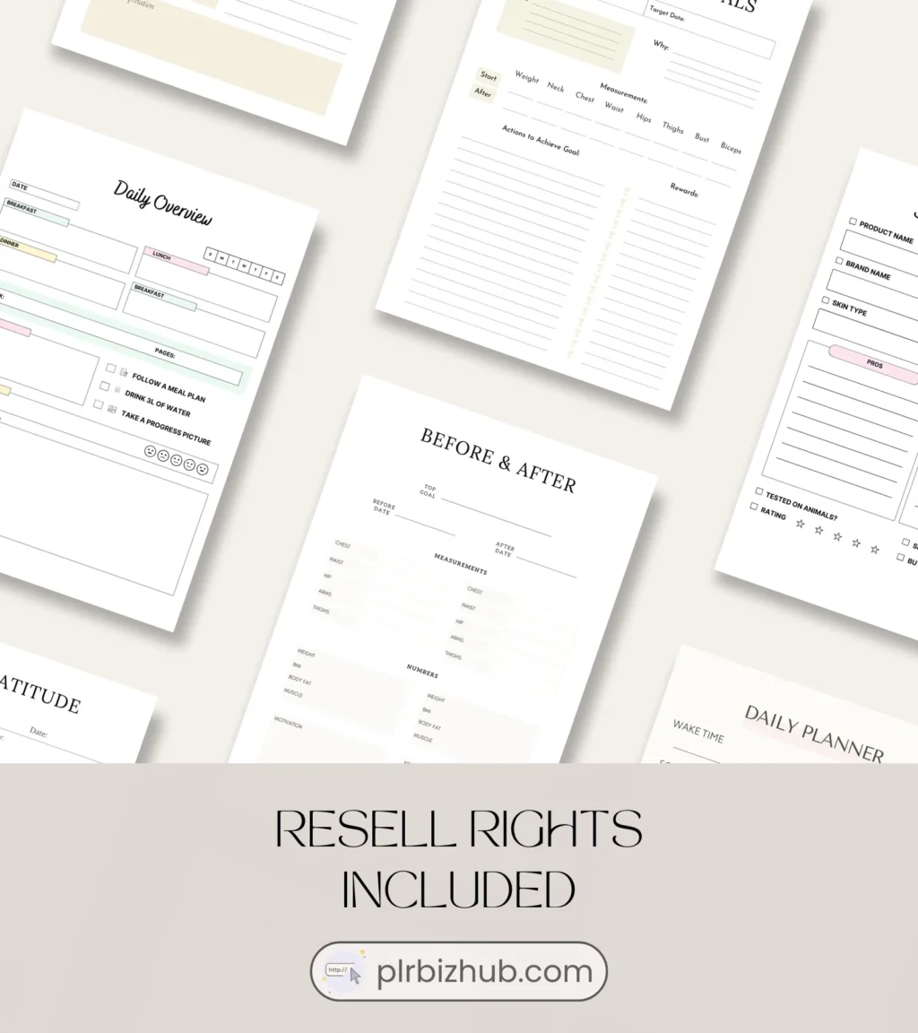 300+ PLR Digital Planners, Journals & Trackers - Canva Templates - Image 4