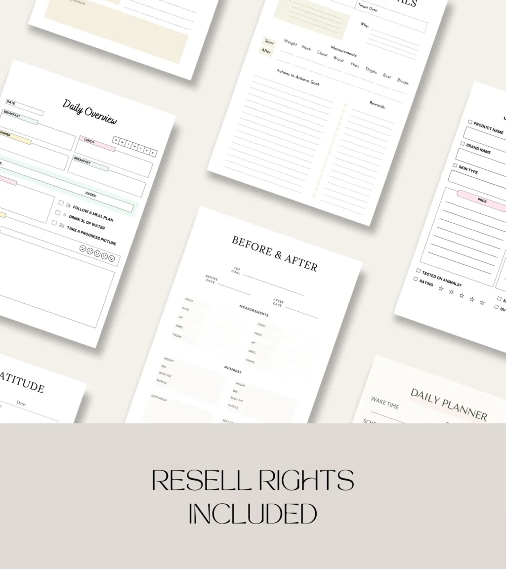 300+ PLR Digital Planners, Journals & Trackers - Canva Templates - Image 4