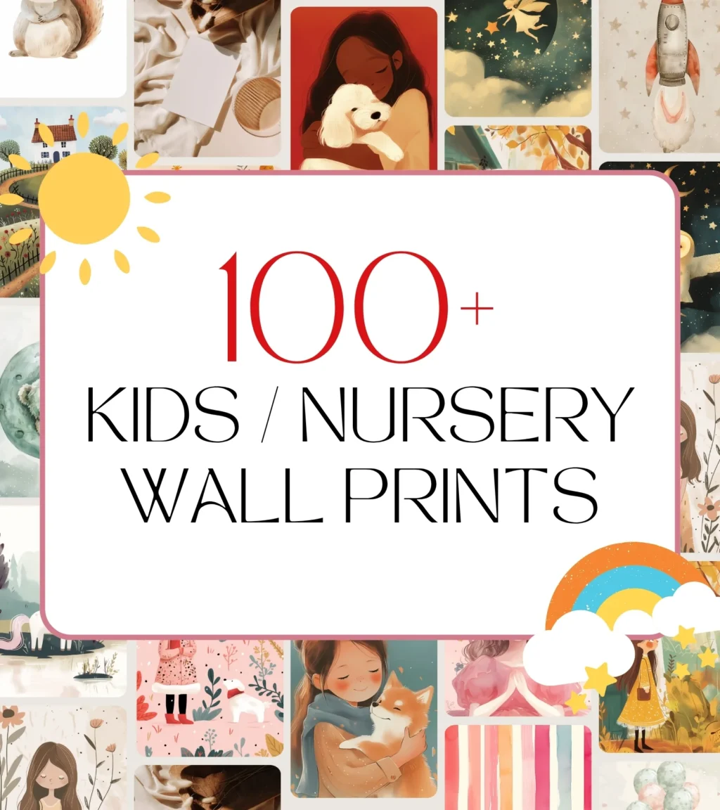 100+ PLR Kids Nursery Wall Prints Bundle