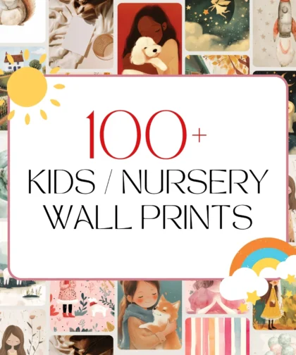 100+ PLR Kids Nursery Wall Prints Bundle