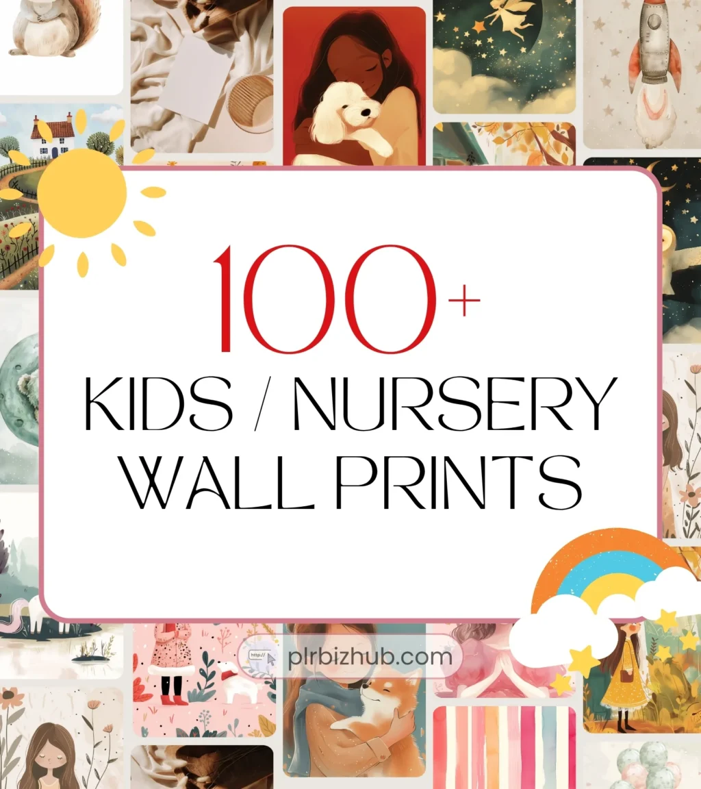 PLR Kids Printable Wall Arts Bundle