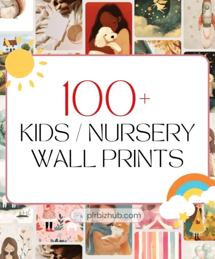 PLR Kids Printable Wall Arts Bundle