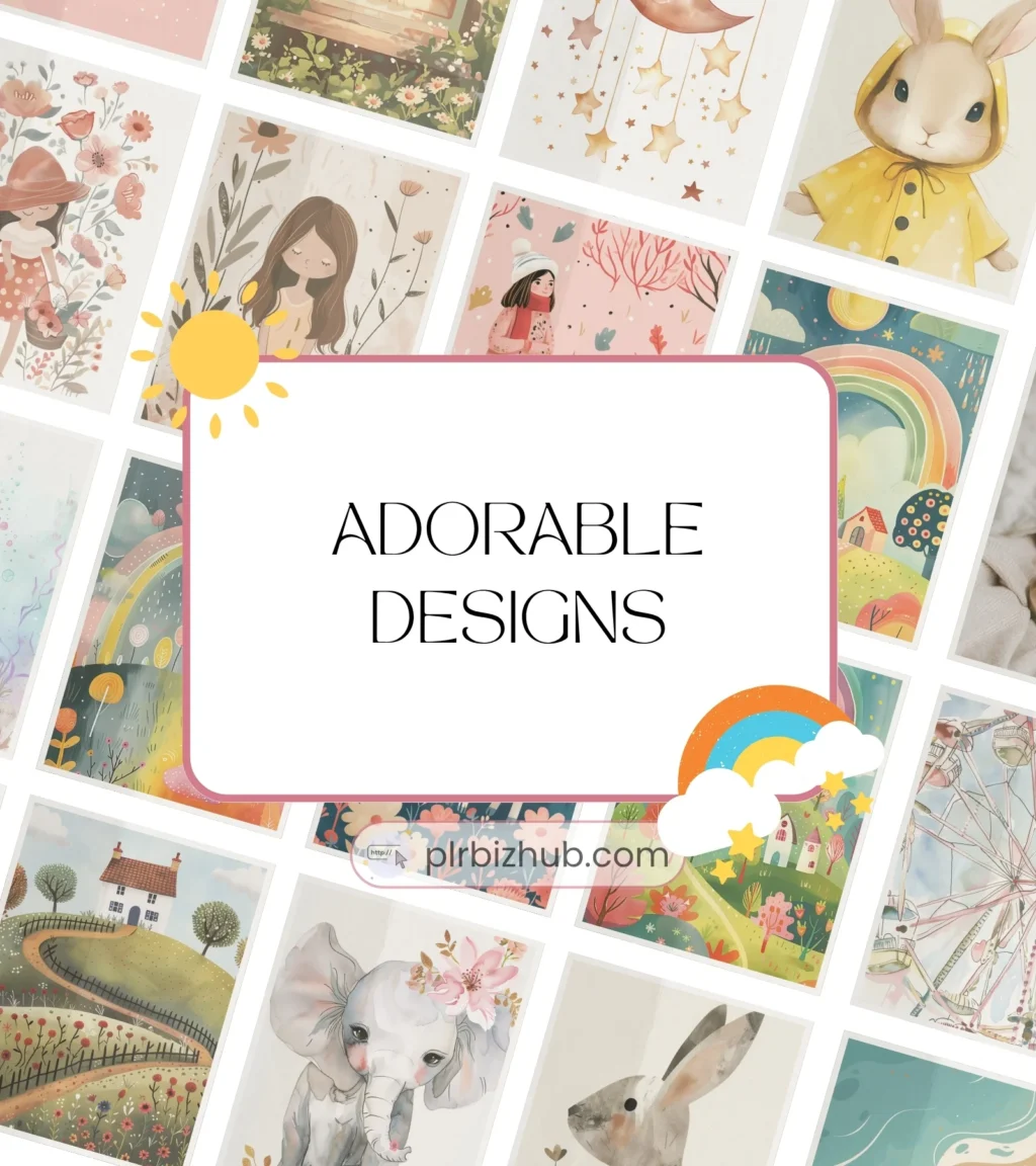 PLR Kids Printable Wall Arts Bundle - Image 2
