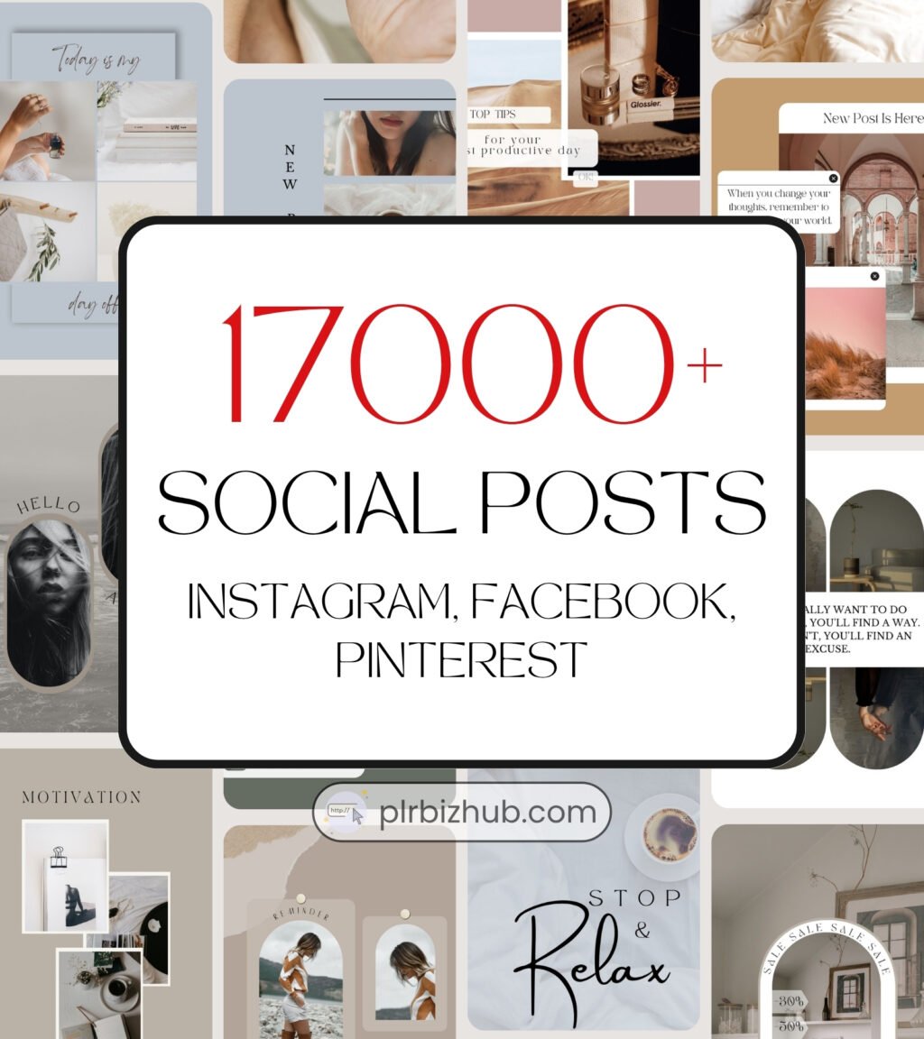17000+ PLR Social Media Posts - Canva Templates Bundle