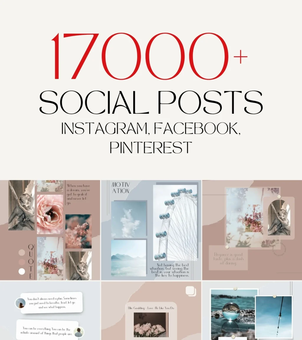 17000+ PLR Social Media Posts Canva Templates Bundle