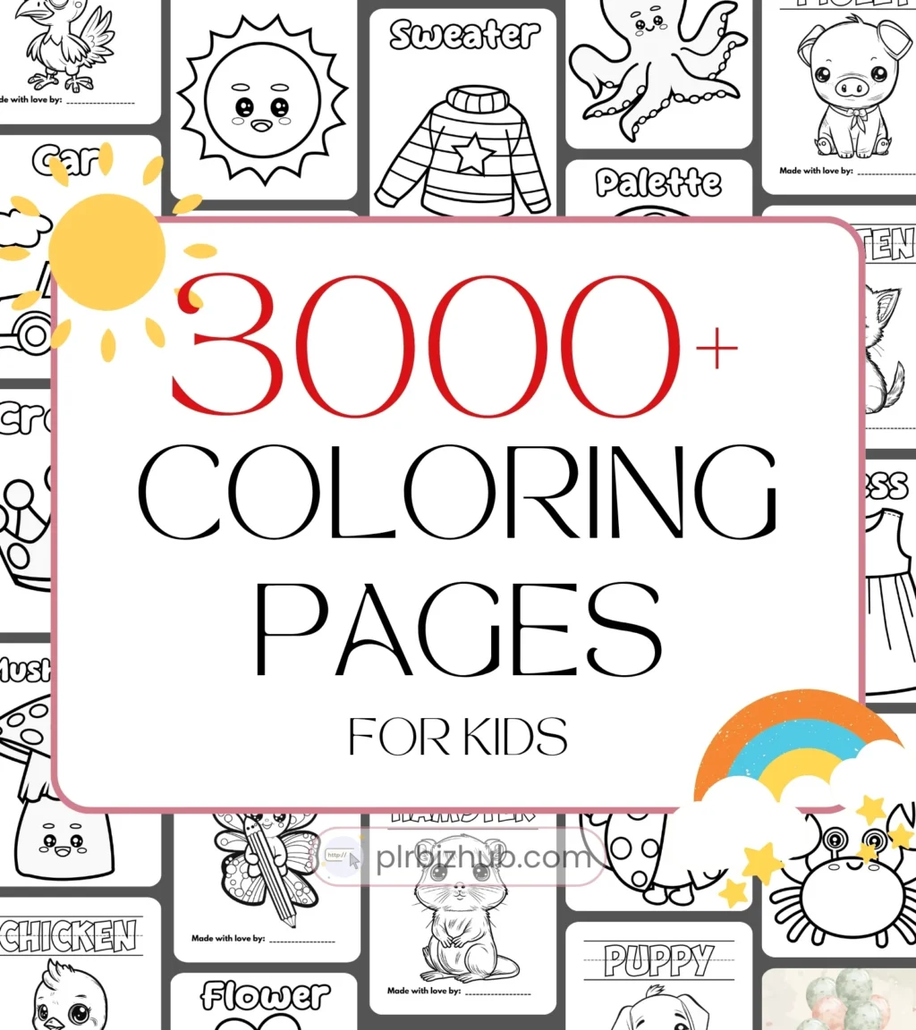 3000+ PLR Printable Coloring Pages Bundle for Kids