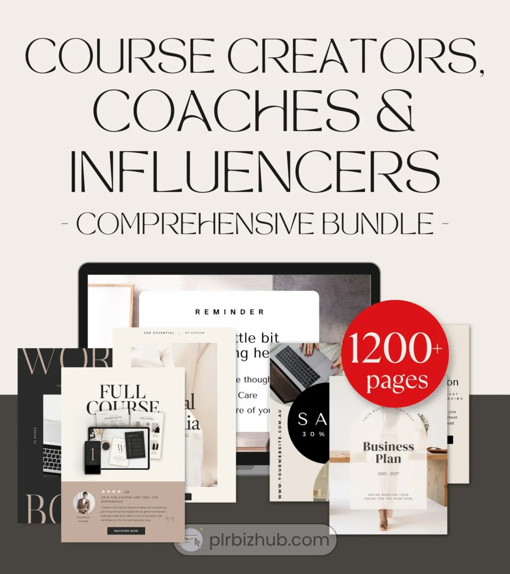 Comprehensive PLR Templates Bundle for Course Creators, Coaches and Influencers