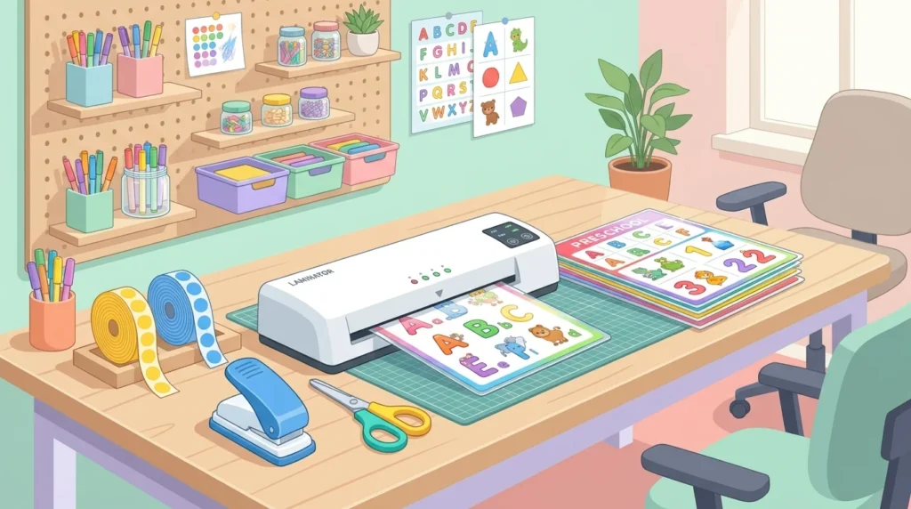 laminating preschool activity binders