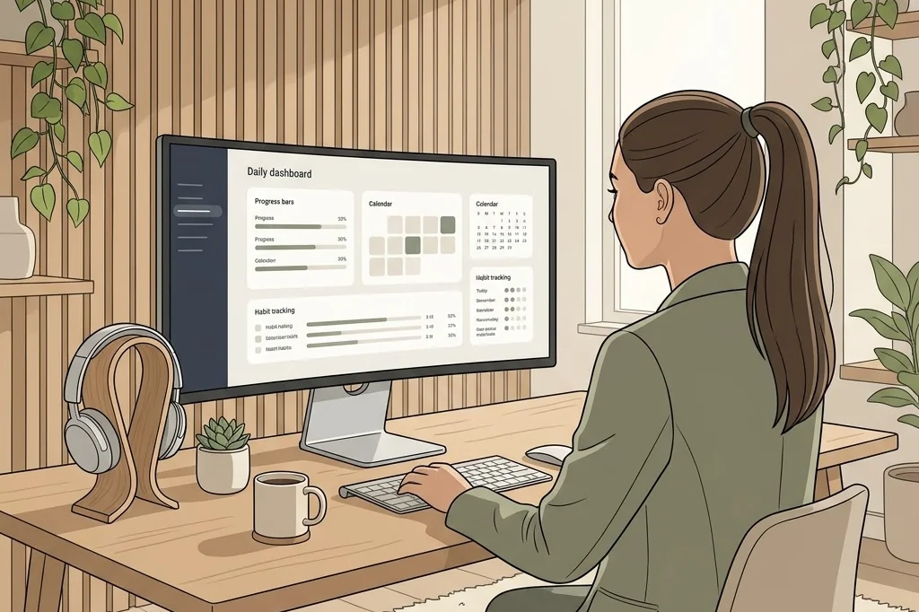 Notion daily dashboard design